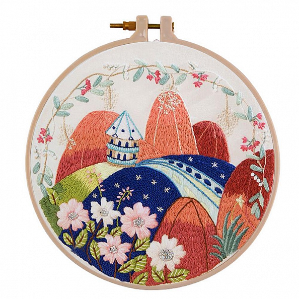 Cartoon House-Embroidery Kit(30x30cm) PW678