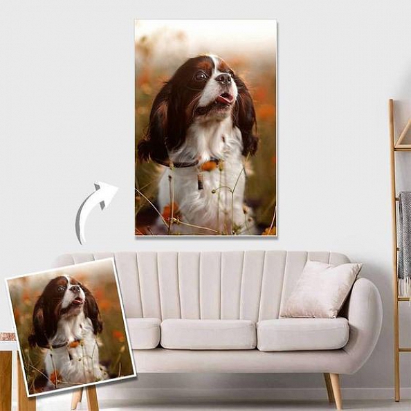 Custom Pet Photo Wall Decor Painting Canvas PW246