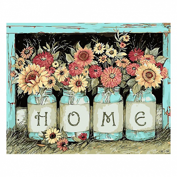 DIY Paint By Numbers Kit(16x20in40x50cm) - Home Flower PW772