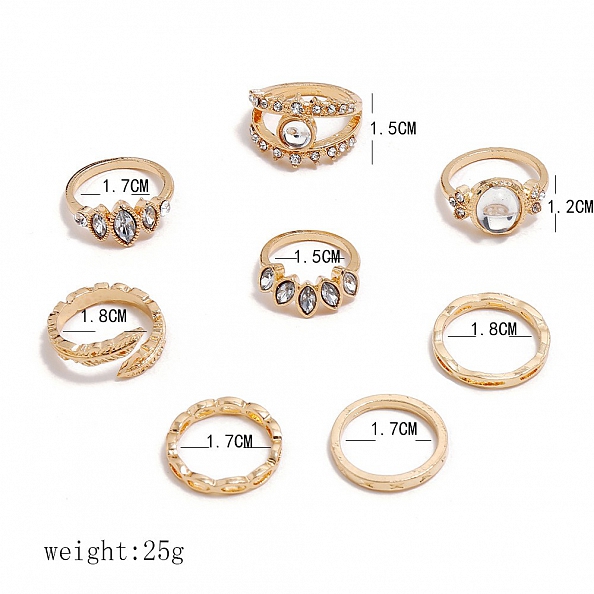 8picsset retro geometric ring PWB087