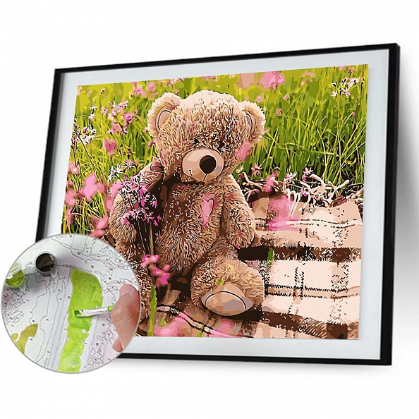 Diy Paint by Number Kits-Cute Bear PW651