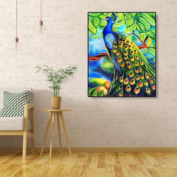 DIY Paint By Number Kits-Peacock (40*50 CM) PW619