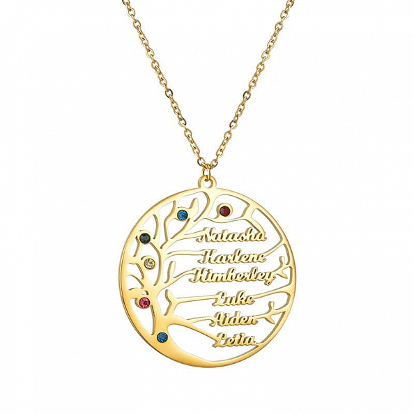 Custom Family Tree Name Pendant Necklace PW901