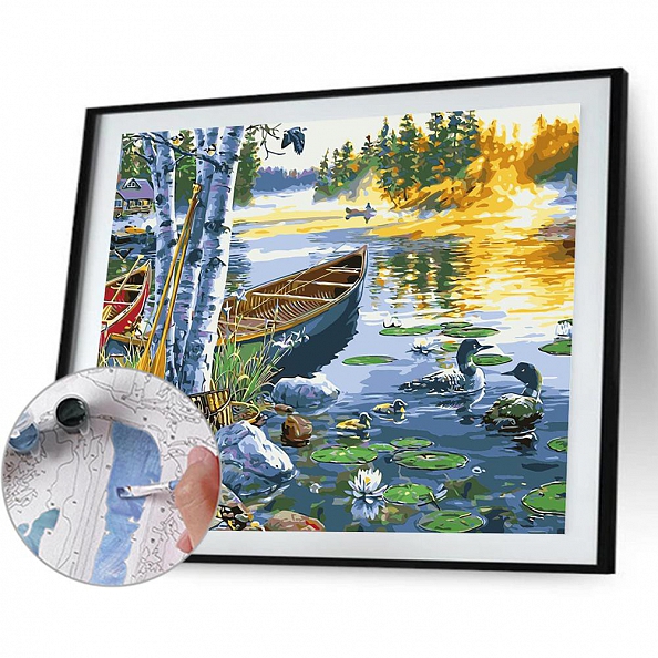 Diy Paint by Number Kits Boat Mandarin Duck PW650