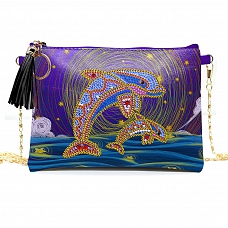 DIY Leather Shoulder Bag Diamond Painting Dolphin PW642