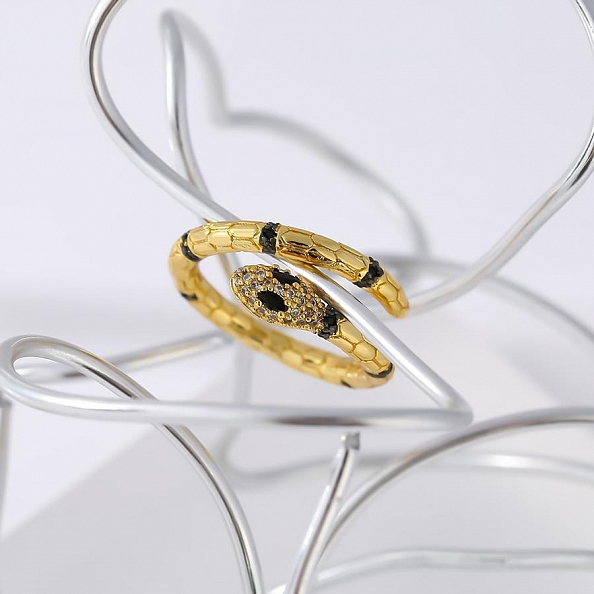 Gold Plating Snake Ring PWB493