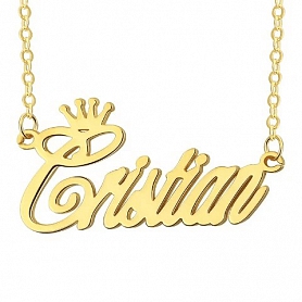 Custom Name Necklace with Crown PW938