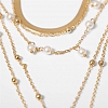 Water Drop Pearl Pendant Gold Multi Layered Necklace PW988