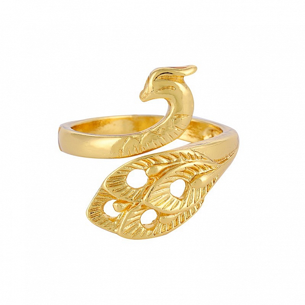 Silver Peacock Charm Ring PWB533