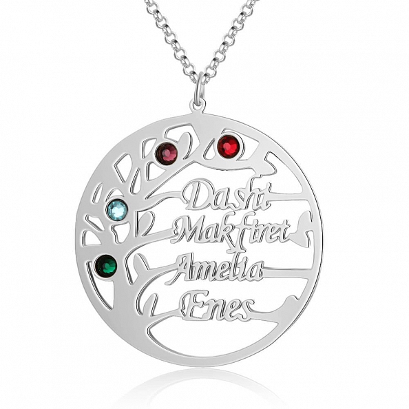 Custom Family Tree Name Pendant Necklace PW901
