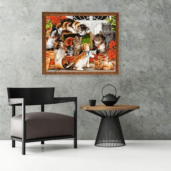 DIY Paint By Number Kits-Lovely Cats (40*50 CM) PW616