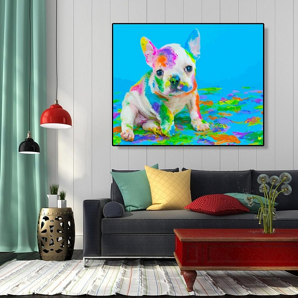 DIY Paint By Numbers Kit(40x50cm)- Colorful Dog PW784
