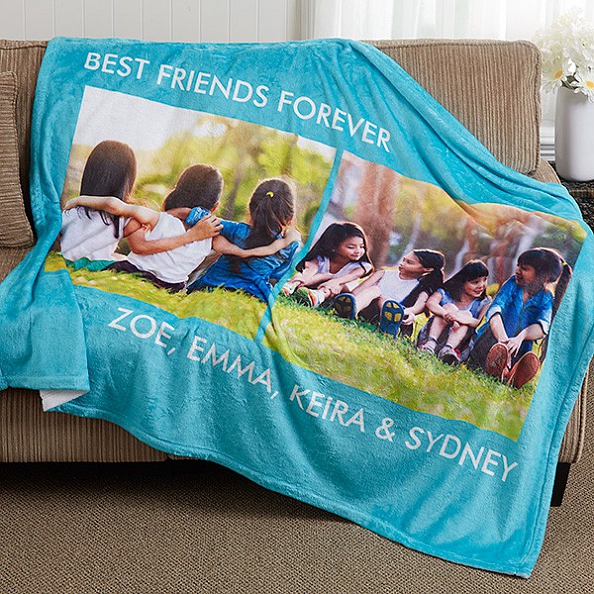 Custom Family Blankets Personalized Collage Blankets with 2 Photos PW512