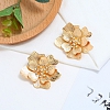 Gold Peony Stud Earrings PWB278