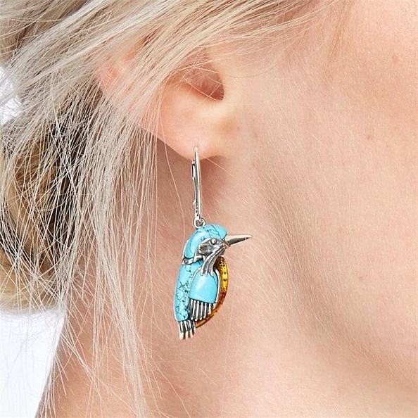 Blue Bird Drop Earrings PWB279