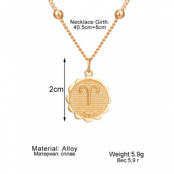 12 Constellations Coin Pendants Necklace  PW884