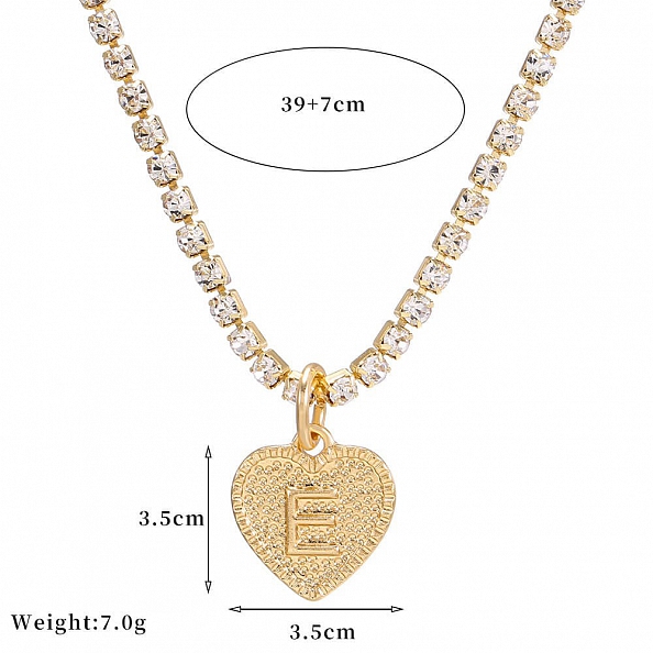 Heart charm letter necklace PW892