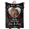 Personalized Custom Valentine's Blanket I Love You To The Moon And Back Wife Husband Fleece Blanket PW499