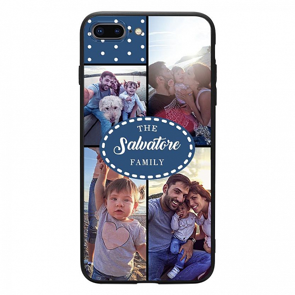 CUSTOM 4-PHOTO COLLAGE IPHONE CASE WITH FAMILY NAME PW198