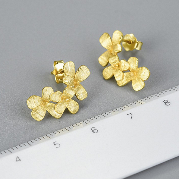 Sterling Silver Blossom Stud Earrings PWB455