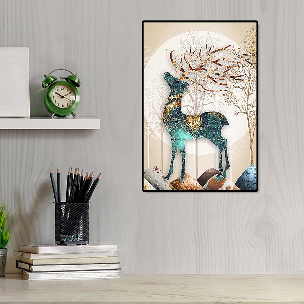 DIY Full Round Diamond Painting(50*65cm) - Elk PW777