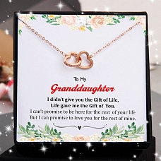 To My Granddaughter Double Heart Necklace PWB369