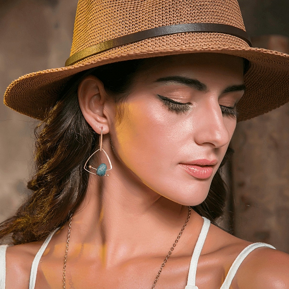 Natural Stone Starry Sky Earrings PWB134