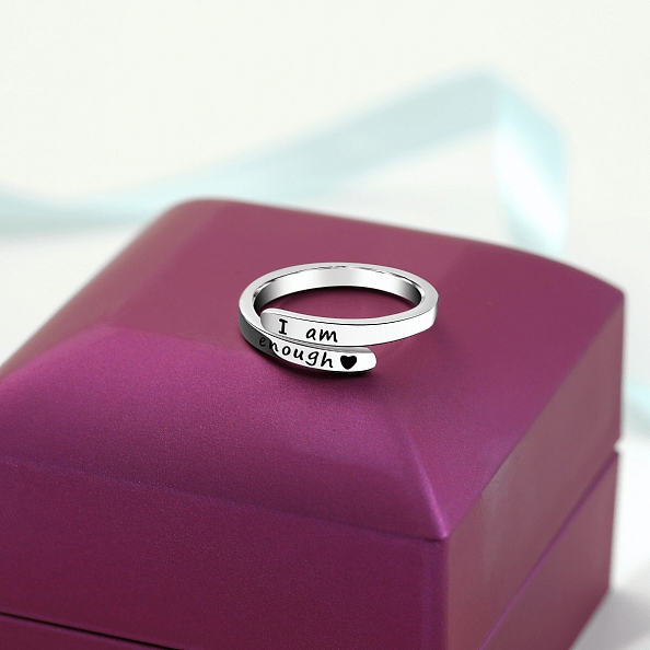 “I AM ENOUGH”Sterling Silver Ring PWB300