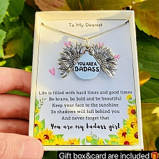 Sunflower Necklace for Daughter-You are A Badass PWB143