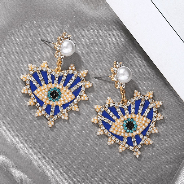 Heart Shape EVIL EYE EARRINGS PWB069