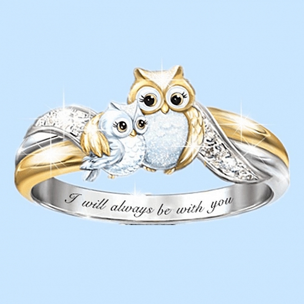 Cute Owl Crystal Ring PWB004