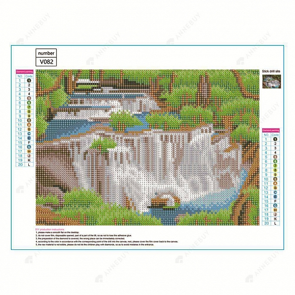 Full Drill Round Beads Diamond Painting - Waterfalls PW723