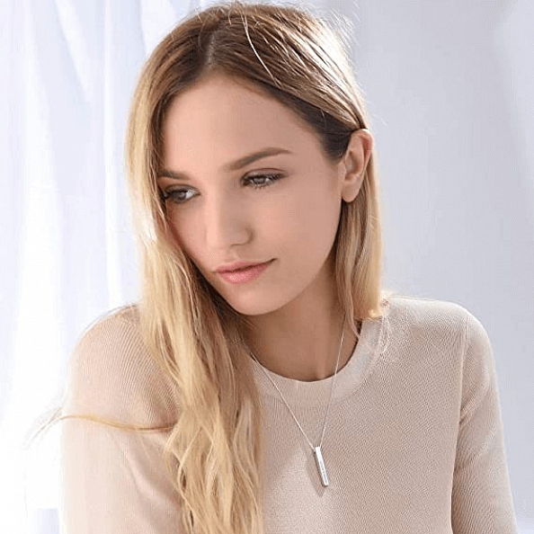 4 Sides Custom Name Bar Necklace PWB026