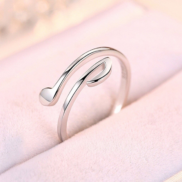 S925 Sterling Silver Musical Note Ring PWB236