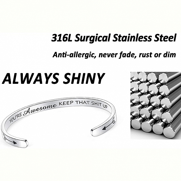 YOU ARE AWESOME Cuff Bangle PWB430