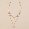 Butterfly and pearl multi - layered necklace PW931