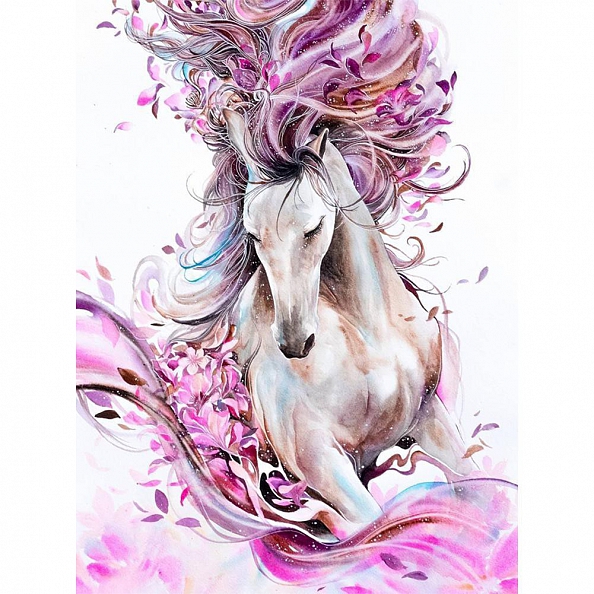 DIY Paint By Numbers Kit(40x50cm) Flower Horse-PW765