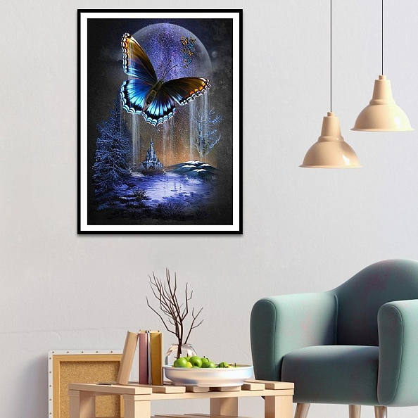 DIY Full Drill Square Diamond Painting Purple Butterfly PW692