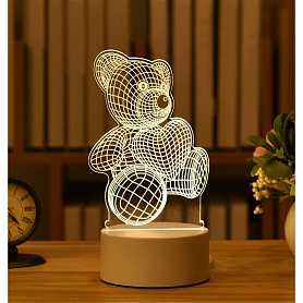 Customized 3D Cute Bear Illusion Lamp Gift PW551