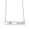 Double Infinity Bar Necklace With Birthstone and Name PWB029