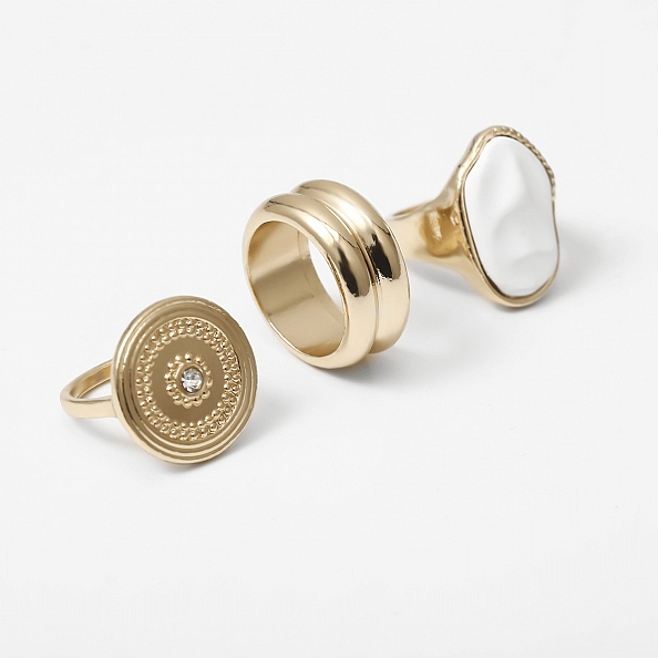 Personality irregular stone geometric ring PW924