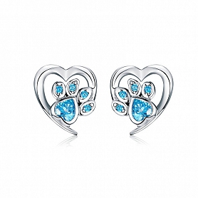 Cute Cat Paw Stud Earrings PWB437