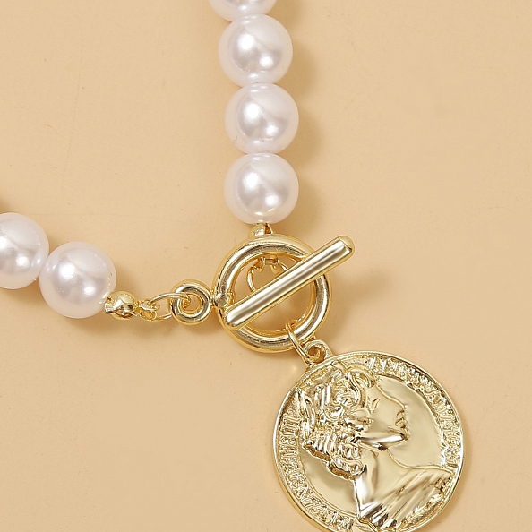 Pearl and coin necklace PW940