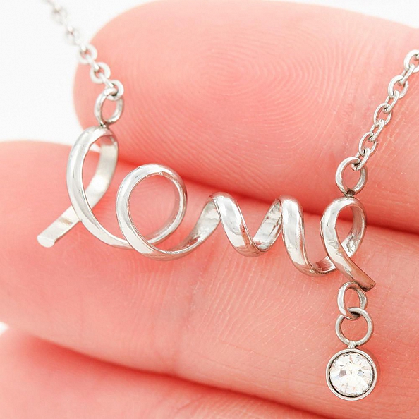 S925 Sterling Silver Love Necklace For Wife PWB349