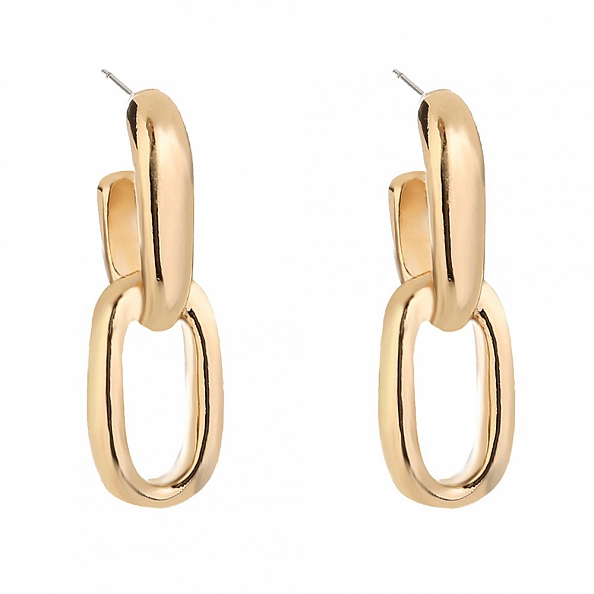 Exaggerated metal chain earrings PWB129