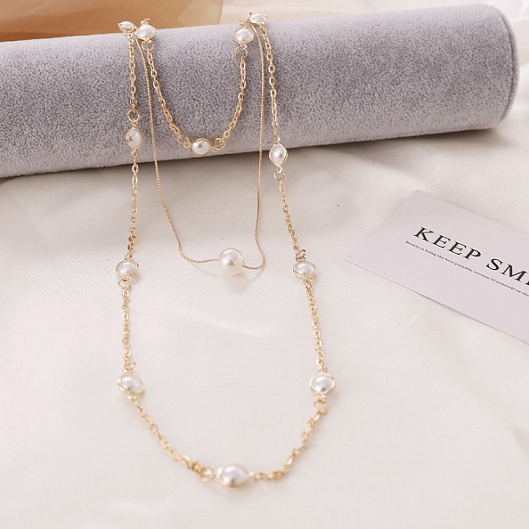 Multilayer Pearl Clavicle Necklace PWB015