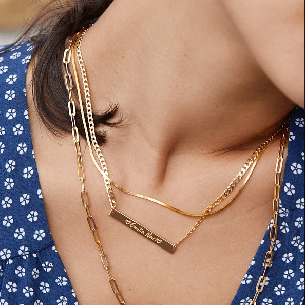 Custom Bar Name Necklace PW917