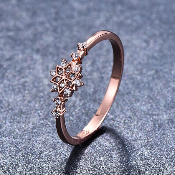S925 Sterling Silver Snowflake Ring PWB241