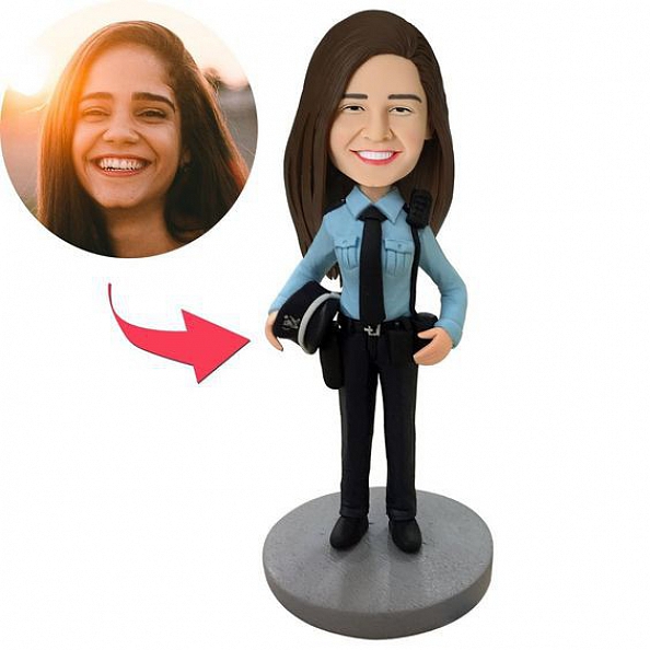 Female Police Officer Custom Bobblehead PW404