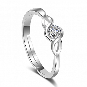 Interwined Heart Silver Ring PWB502